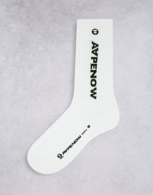 Белые носки с логотипом AAPE By A Bathing Ape-Белый APE®