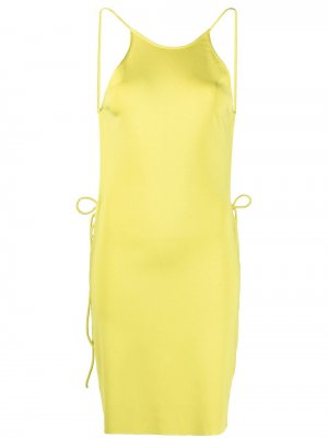 Платье из джерси с открытой спиной Bottega Veneta. Цвет: желтый