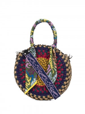 Плетеная сумка-тоут с узором M Missoni. Цвет: фиолетовый