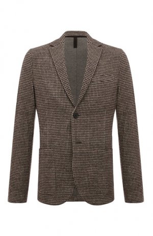 Пиджак из шерсти и хлопка Harris Wharf London. Цвет: коричневый