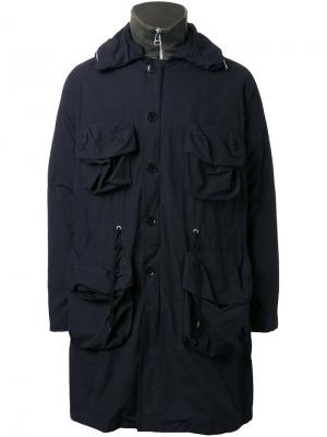 Пальто с карманами 08Sircus. Цвет: синий