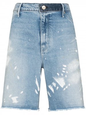 Джинсовые шорты Hesper с эффектом разбрызганной краски RtA. Цвет: синий