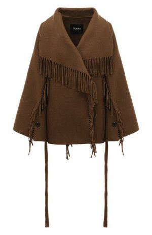 Шерстяное пальто GOEN.J. Цвет: коричневый
