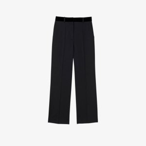 Прямые брюки из эластичной ткани с бархатным поясом , цвет noir / gris Sandro