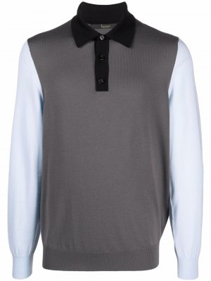 Рубашка поло в стиле колор-блок с длинными рукавами Billionaire. Цвет: серый