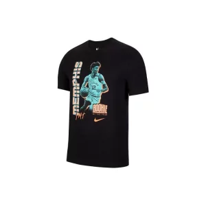 Мужская баскетбольная футболка с коротким рукавом портретным принтом Ja Morant, черные DH3774-010 Nike