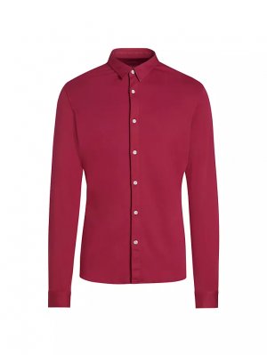 Рубашка из джерси приталенного кроя с пуговицами спереди , цвет anemone Saks Fifth Avenue