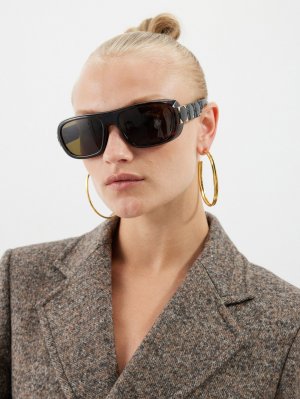 Солнцезащитные очки lady 9522 s1l черепаховой расцветки из ацетата DIOR, коричневый Dior
