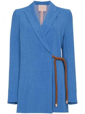 Пиджак в стиле халата с поясом Roksanda. Цвет: синий