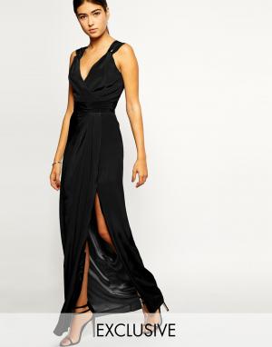 Платье с глубоким декольте и разрезом на юбке Palmers VLabel London. Цвет: черный 2 619,04 руб.