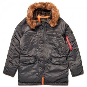 Мужская куртка парка Slim Fit N-3B Parka Replica Gray / Orange S Alpha Industries. Цвет: оранжевый/серый