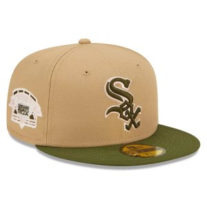 Мужская кепка New Era цвета хаки/оливкового Chicago White Sox розовая, облегающая шляпа 59FIFTY