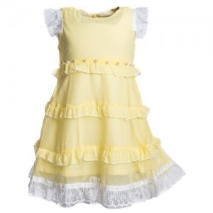 Платье, размер 5-6/110-116, желтый Cascatto. Цвет: желтый