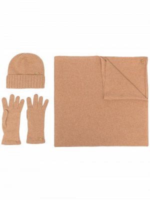Комплект из шарфа, шапки и перчаток Bally. Цвет: коричневый