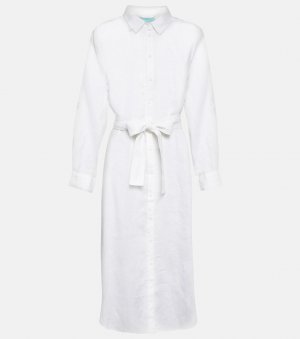 Льняное платье-рубашка dania , белый Melissa Odabash