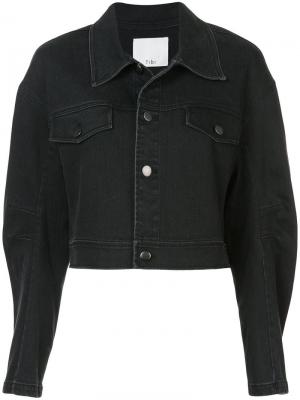 Укороченная джинсовая куртка Jean Tibi. Цвет: черный