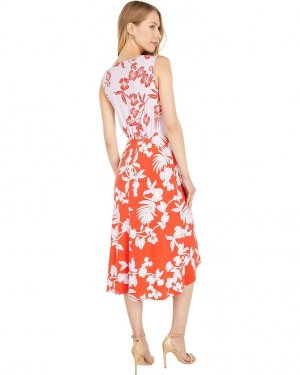 Платье Printed Matte Jersey Dress, цвет Cherry Tomato Combo BCBGMAXAZRIA