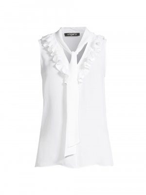 Шелковая блузка с оборками , белый Ungaro