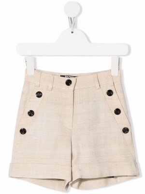 High-waisted mini shorts Balmain Kids. Цвет: бежевый