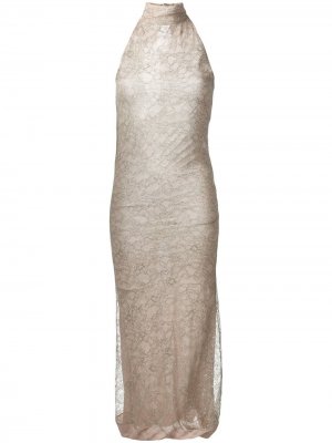 Кружевное платье Romeo Gigli Pre-Owned. Цвет: нейтральные цвета