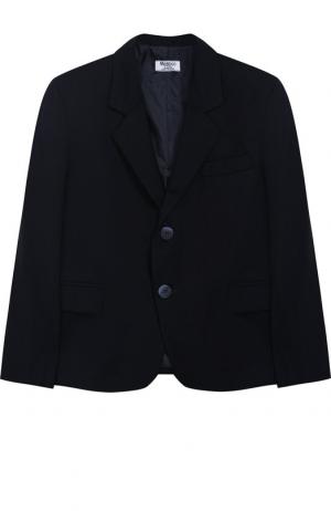 Однотонный пиджак на двух пуговицах Aletta. Цвет: темно-синий