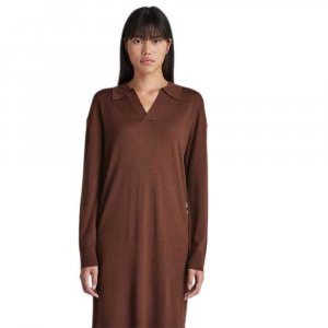 Длинное платье Polo Long Sleeve, коричневый G-Star