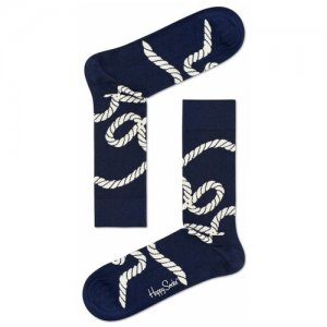 Носки унисекс Rope Sock с принтом в виде канатов Happy socks | темно-синий 29. Цвет: синий