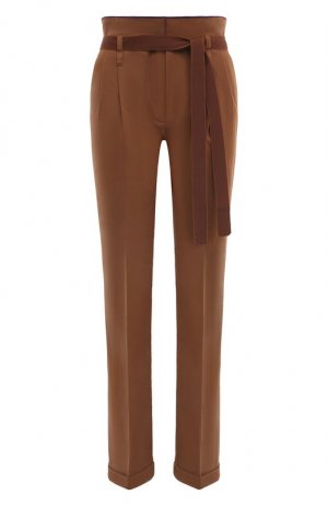 Хлопковые брюки Alberta Ferretti. Цвет: коричневый