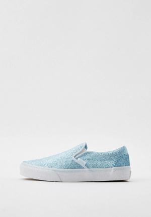 Слипоны Vans. Цвет: голубой