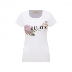 Хлопковая футболка Blugirl. Цвет: белый