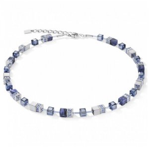 Колье Coeur de Lion, кристаллы Swarovski, содалит, длина 45 см, синий, серый Lion. Цвет: синий
