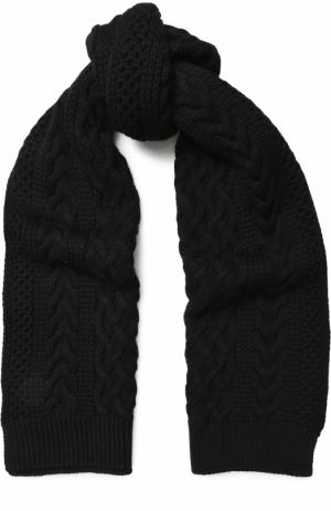 Шерстяной шарф фактурной вязки Junya Watanabe. Цвет: черный