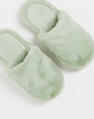 Мятные слиперы с закрытым носком Zina-Зеленый цвет ASOS DESIGN
