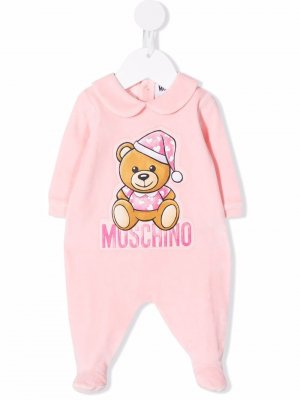 Пижама с логотипом Moschino Kids. Цвет: розовый