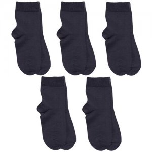 Комплект из 5 пар детских носков (Орудьевский трикотаж) темно-серые, размер 18 RuSocks. Цвет: серый