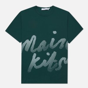 Мужская футболка Handwriting Classic Maison Kitsune. Цвет: зелёный