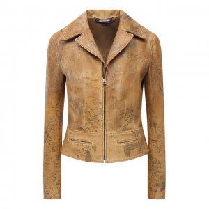 Кожаная куртка Ralph Lauren. Цвет: коричневый