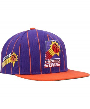 Мужская фиолетово-оранжевая шляпа Snapback Phoenix Suns Hardwood Classics в тонкую полоску Mitchell & Ness