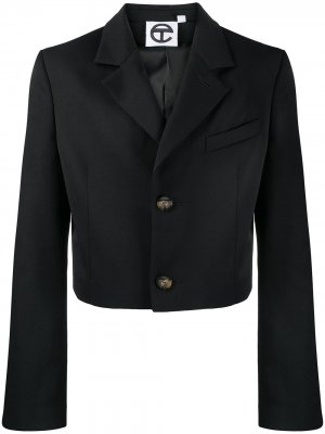 Укороченный однобортный пиджак Telfar. Цвет: черный
