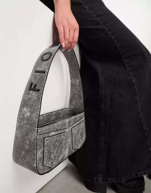 Черная джинсовая сумка через плечо с принтом Fiorucci