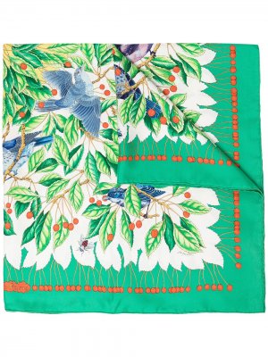 Pre-owned Les Merises silk scarf Hermès. Цвет: зеленый