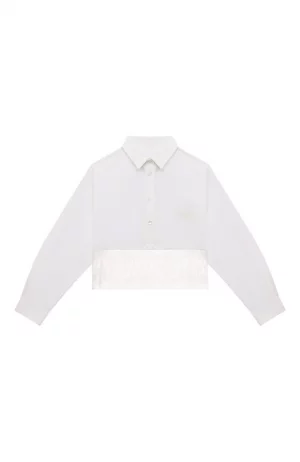 Хлопковая рубашка Fendi. Цвет: белый