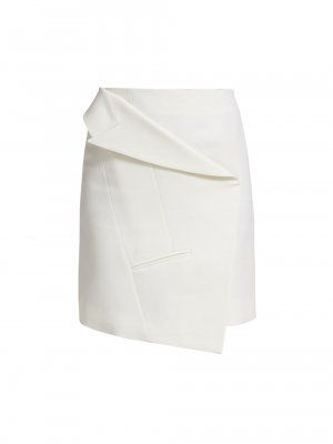 Шерстяная мини-юбка с отложным воротником , белый Alexander McQueen