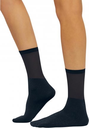 Блестящие прозрачные носки , цвет Black/Pewter Wolford