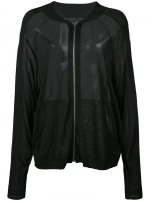 Прозрачная куртка-бомбер Barbara Bui. Цвет: чёрный