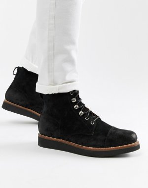 Черные замшевые ботинки на шнуровке Newton-Черный Grenson