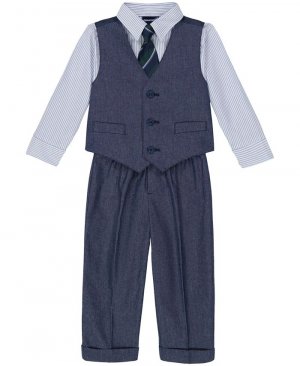 Комплект из переливающегося твилового жилета, рубашки, галстука и брюк для маленьких мальчиков , мультиколор Nautica