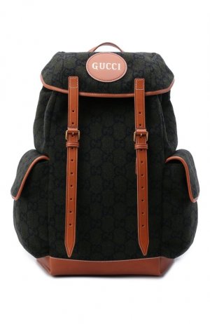 Комбинированный рюкзак Gucci. Цвет: зелёный