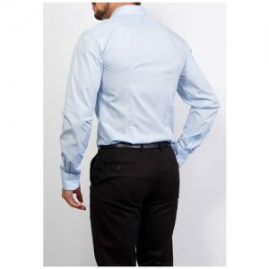 Рубашка мужская длинный рукав 210/199/CL/ZV_GB, Приталенный силуэт / Slim fit, цвет Голубой, рост 174-184, размер ворота 44 GREG. Цвет: голубой
