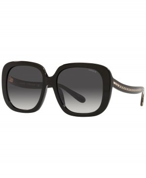Женские солнцезащитные очки, hc8323u 56 COACH, черный Coach